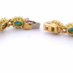BRACELET EN OR JAUNE 18 KT - 17 g - ÉMERAUDES et DIAMANTS