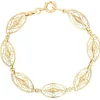 Bracelet en or jaune à maillons filigranés