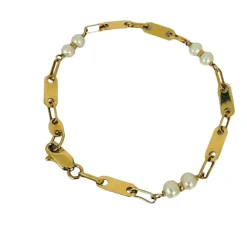 Bracelet en or jaune avec perles