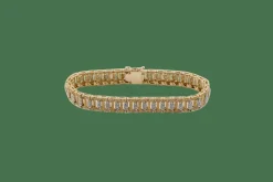 Bracelet en or jaune avec diamants taille huit-huit