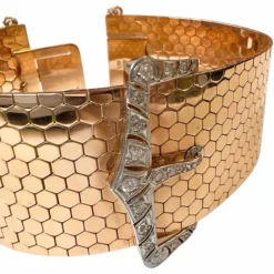 Bracelet en or jaune avec diamants 1940-1945