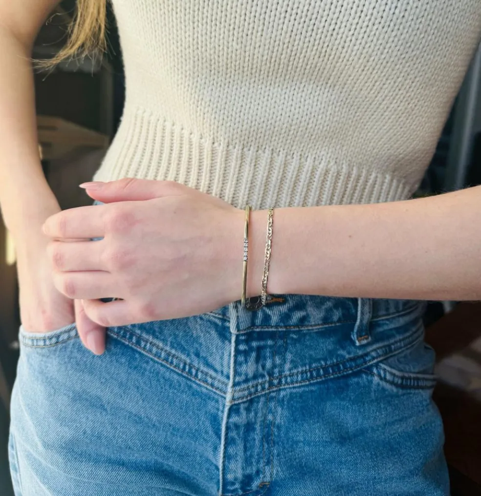 Bracelet en or jaune avec diamants