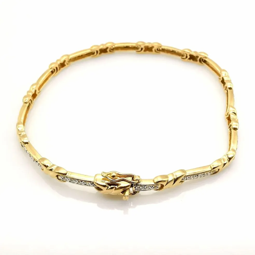 Bracelet en or jaune diamants