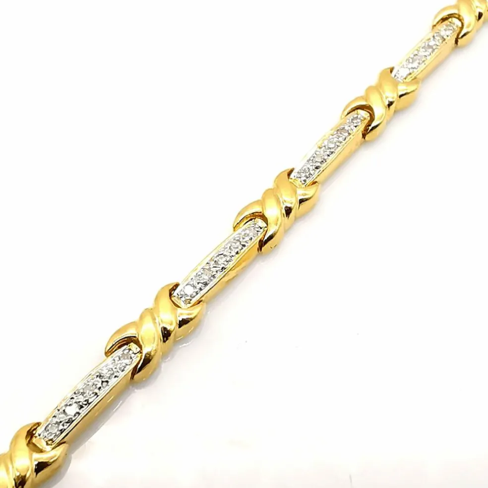 Bracelet en or jaune diamants