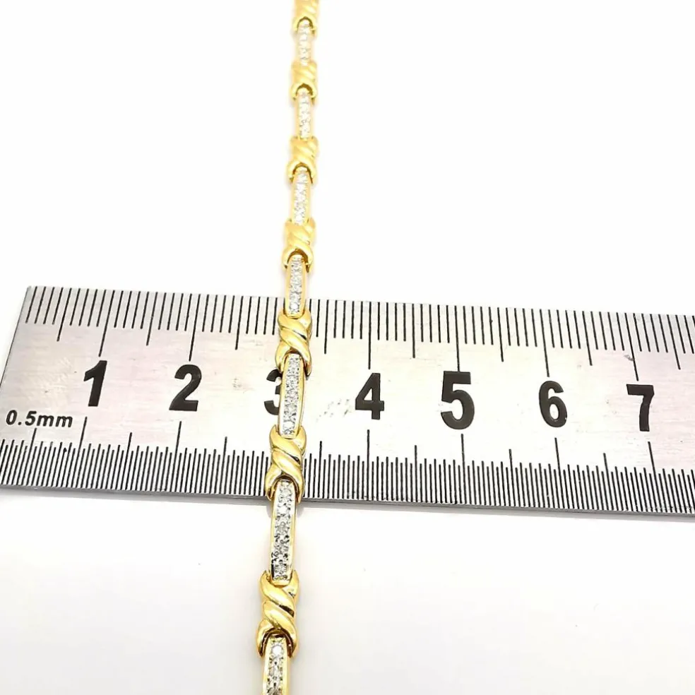 Bracelet en or jaune diamants