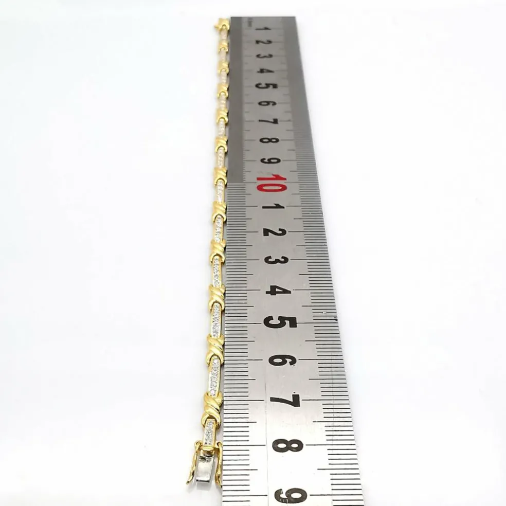 Bracelet en or jaune diamants
