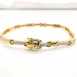 Bracelet en or jaune diamants