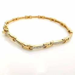 Bracelet en or jaune diamants