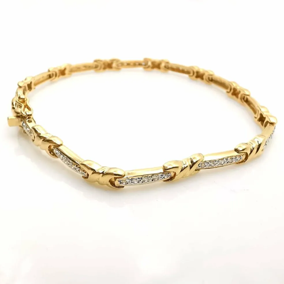 Bracelet en or jaune diamants