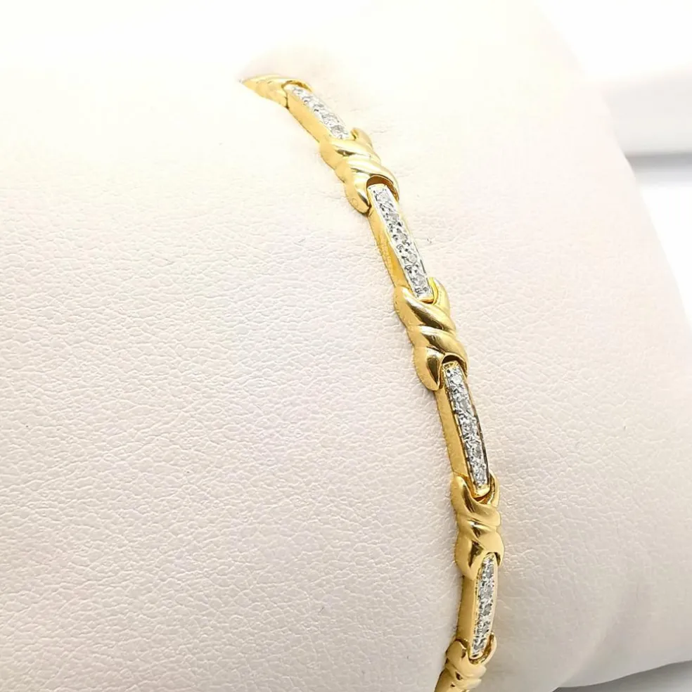 Bracelet en or jaune diamants