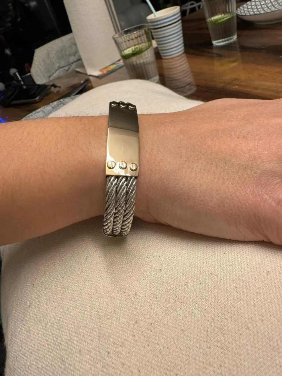 Bracelet en or jaune et argent