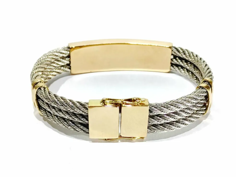 Bracelet en or jaune et argent