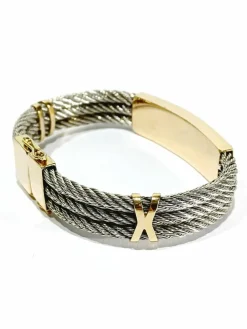Bracelet en or jaune et argent