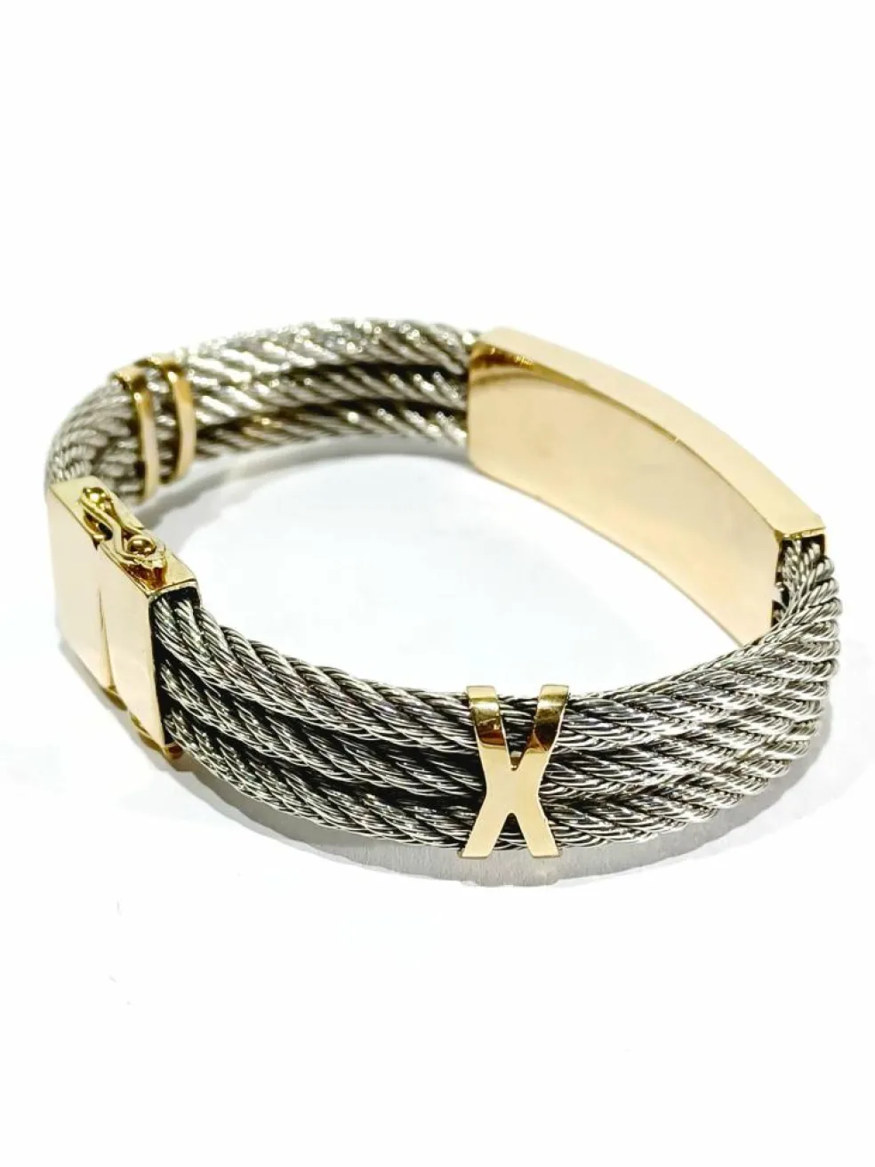 Bracelet en or jaune et argent