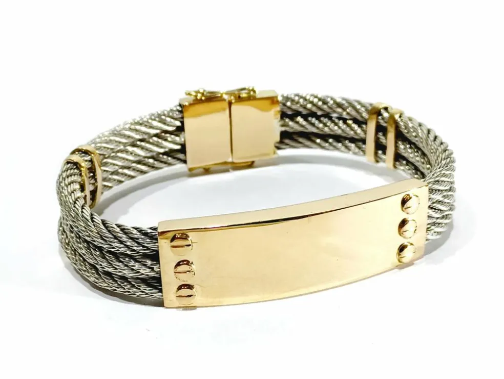 Bracelet en or jaune et argent