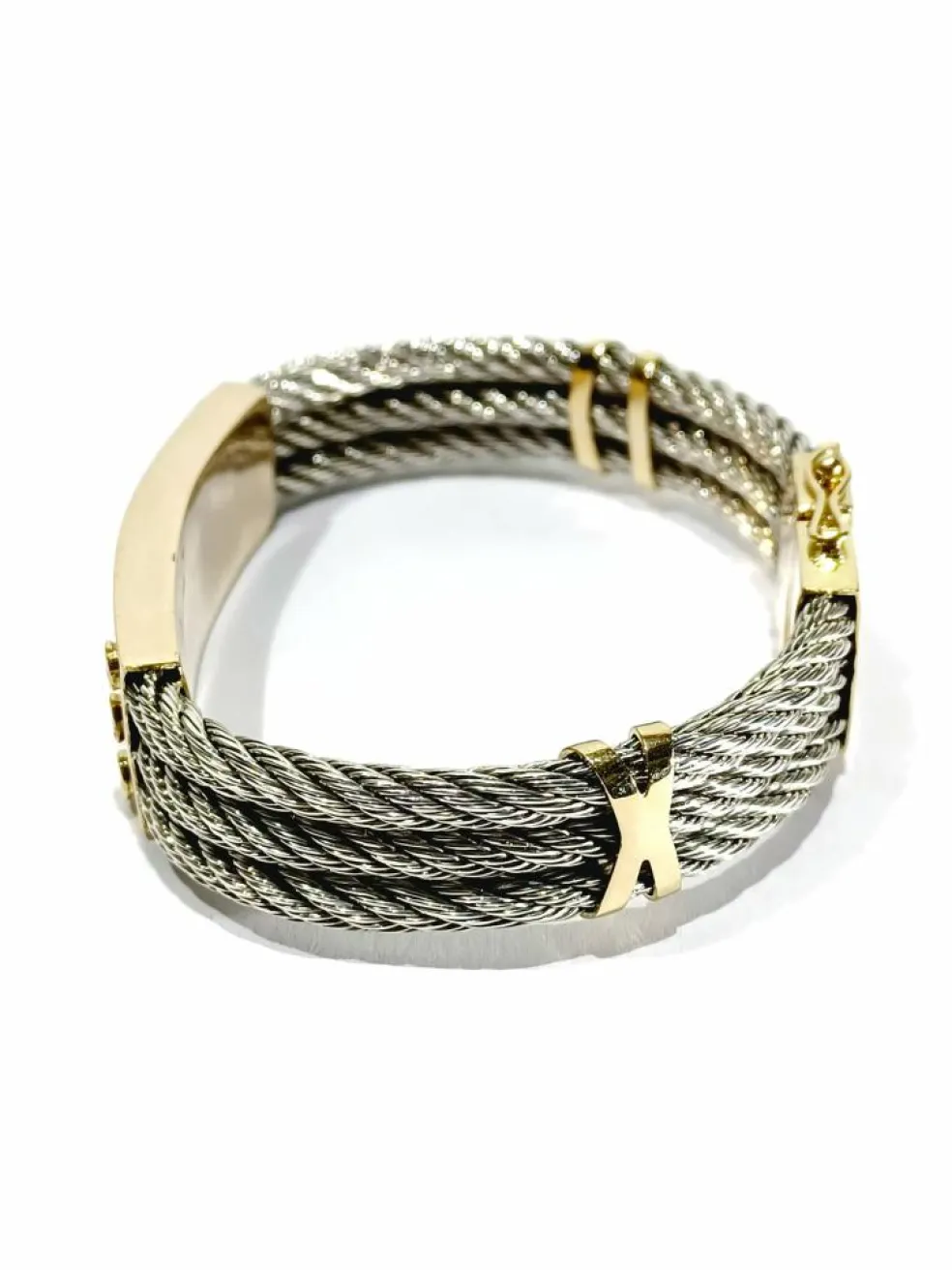 Bracelet en or jaune et argent