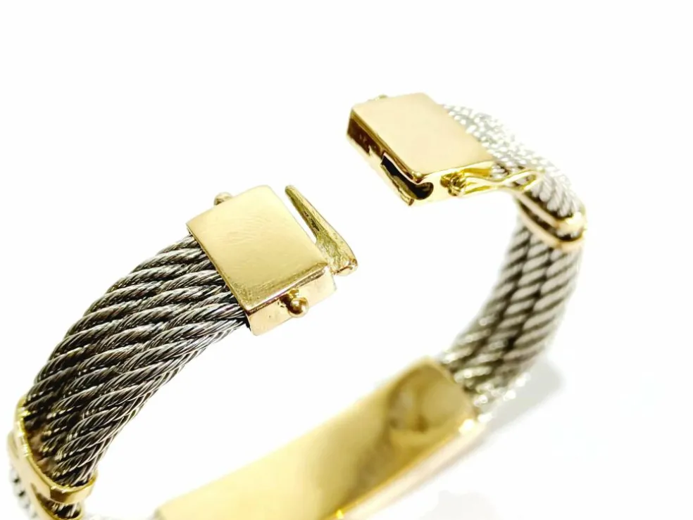 Bracelet en or jaune et argent