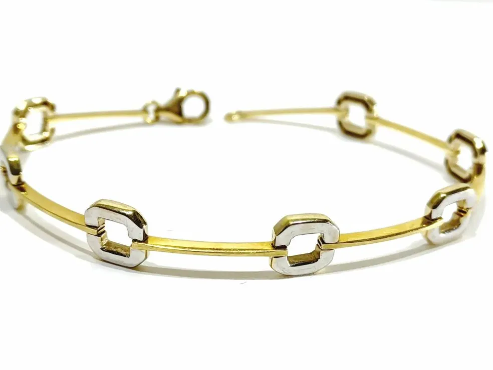 Bracelet en or jaune et blanc