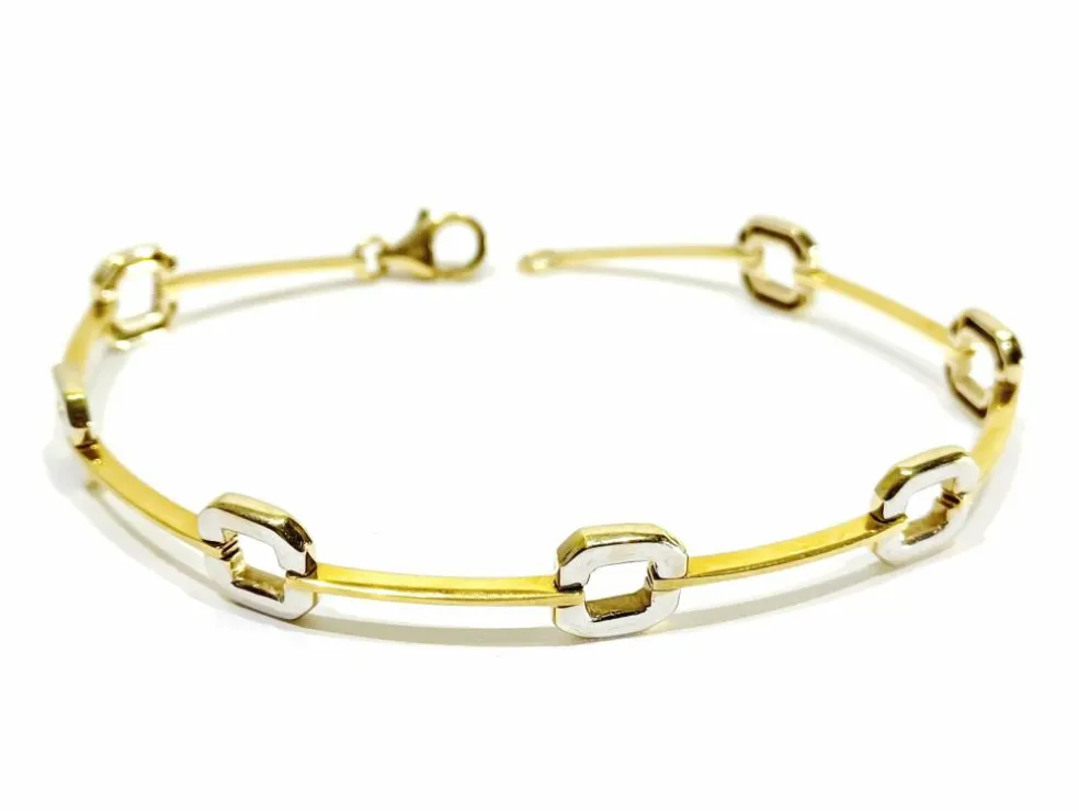 Bracelet en or jaune et blanc