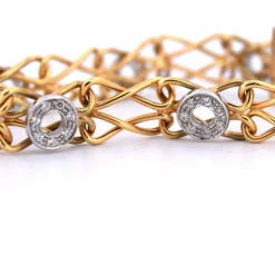 BRACELET EN OR JAUNE ET BLANC 18 KT