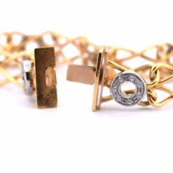 BRACELET EN OR JAUNE ET BLANC 18 KT