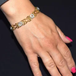 BRACELET EN OR JAUNE ET BLANC 18 KT