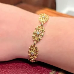 Bracelet en or jaune et diamants