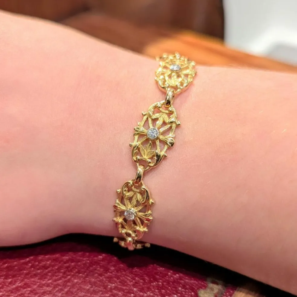 Bracelet en or jaune et diamants