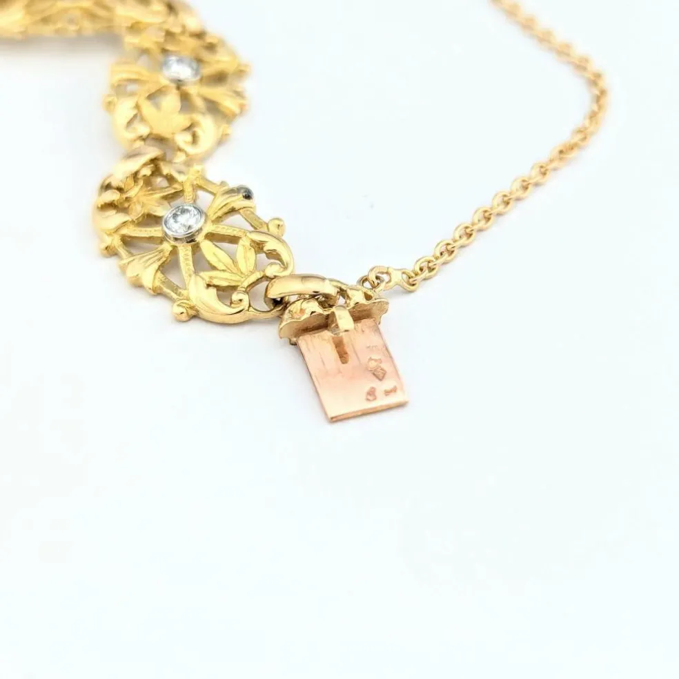 Bracelet en or jaune et diamants