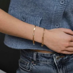 Bracelet en or jaune fermé pour toujours
