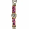 bracelet en or jaune 18K orné de rubis et brillants