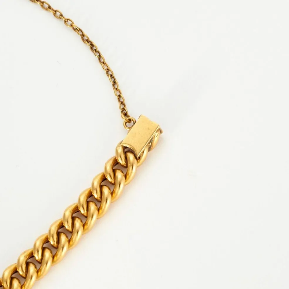 Bracelet en or jaune maille gourmette diamants
