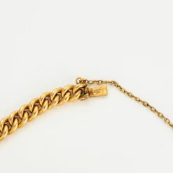 Bracelet en or jaune maille gourmette diamants