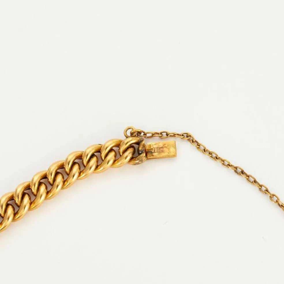 Bracelet en or jaune maille gourmette diamants