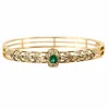 Bracelet en or jaune, émeraude et diamants