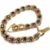 Bracelet en or jaune orné de 20 saphirs de Ceylan