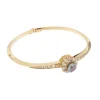 Bracelet en or jaune, perle rose et diamants