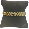 Bracelet en or jaune, saphirs et diamants