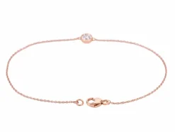 Bracelet en or rose avec diamant 0,10 carat