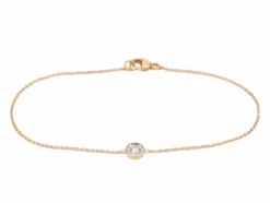 Bracelet en or rose avec diamant de 0,10 carat
