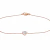 Bracelet en or rose avec cœur en diamant 0,10 carat