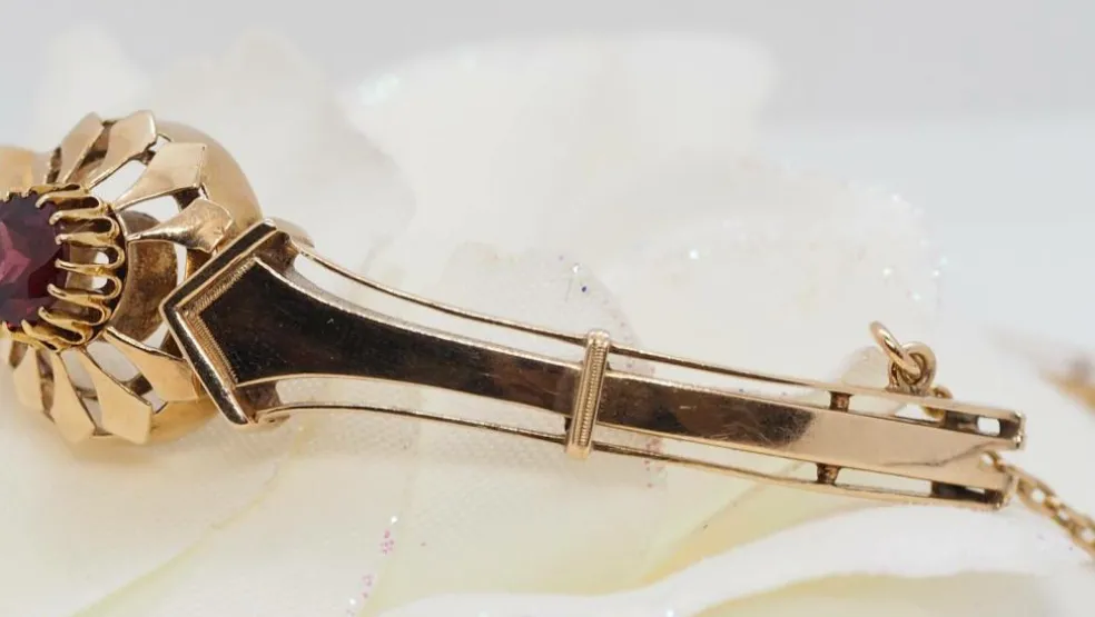 Bracelet en Or rose et Grenat