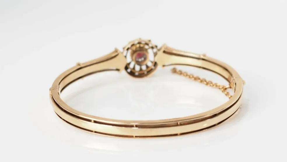 Bracelet en Or rose et Grenat
