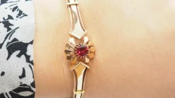 Bracelet en Or rose et Grenat