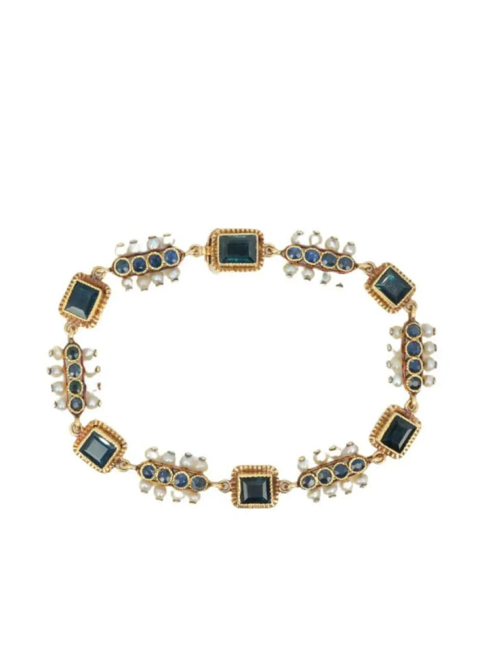 Bracelet en or, saphirs et perles fines