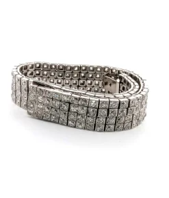 Bracelet en platine avec diamants