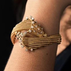 Bracelet fils d'or et diamants