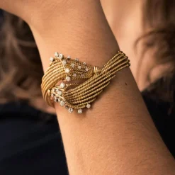 Bracelet fils d'or et diamants