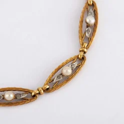 Bracelet Fin XIXème Or perles et diamants