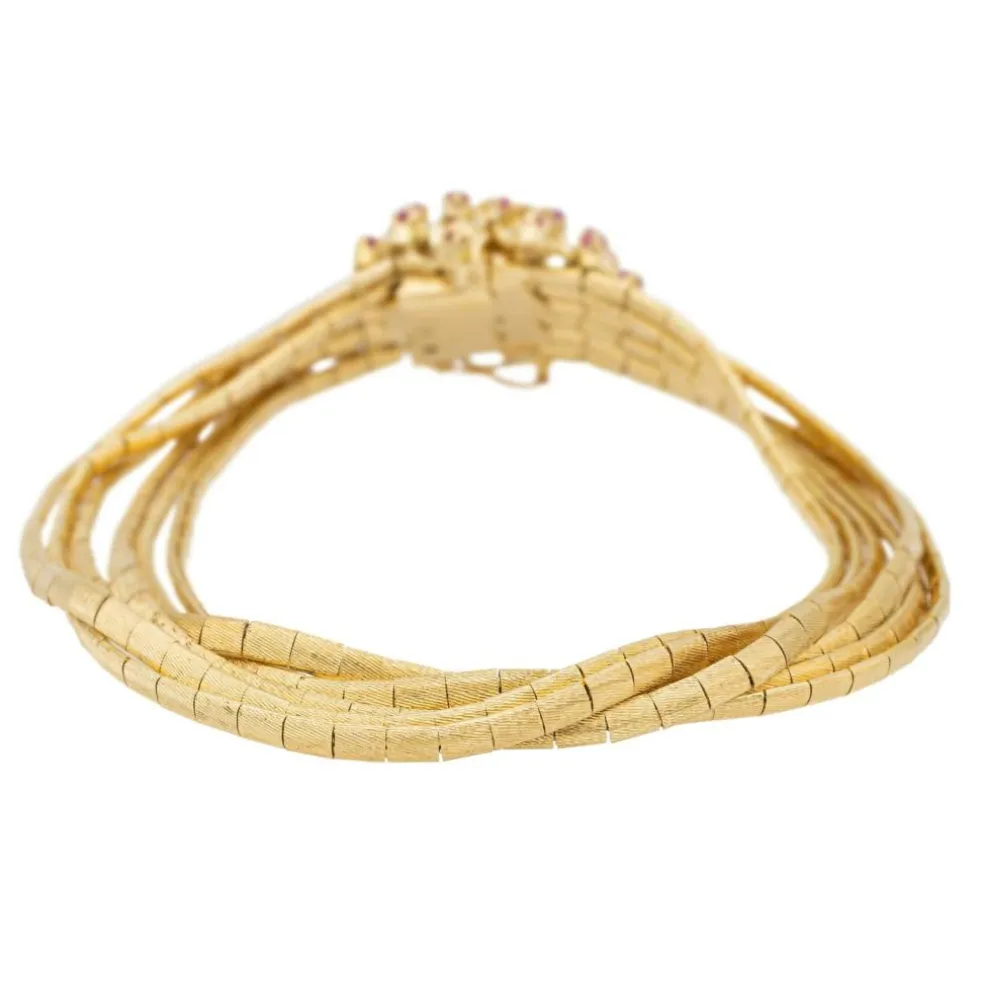 Bracelet Fleur Or jaune Rubis